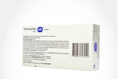 Telmisartán 80Mg Caja Con 30 Tabletas