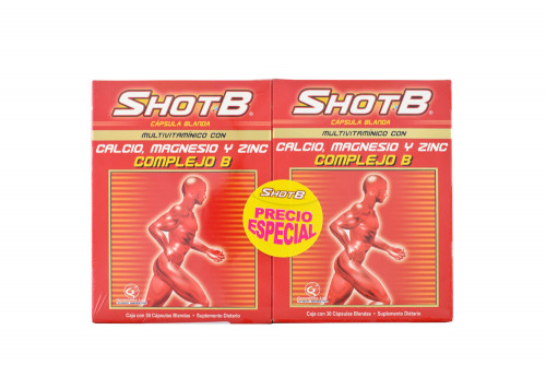 Shot B Multivitamínico Con Calcio, Magnesio, Zinc Caja Con 30 Cápsulas Blandas - Precio Especial