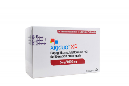 Xigduo XR 5 / 1000 mg Caja Con 56 Tabletas Recubiertas De Liberación Prolongada