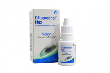 Oftaprednol Max Suspensión Oftálmica 0.5 % Caja Con Frasco Gotero Con 5 Ml