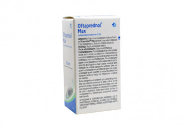 Oftaprednol Max Suspensión Oftálmica 0.5 % Caja Con Frasco Gotero Con 5 Ml