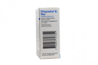 Oftaprednol Max Suspensión Oftálmica 0.5 % Caja Con Frasco Gotero Con 5 Ml