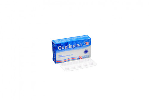 Quetiapina 25 mg Caja x 30 Tabletas Recubiertas - Esquizofrenia