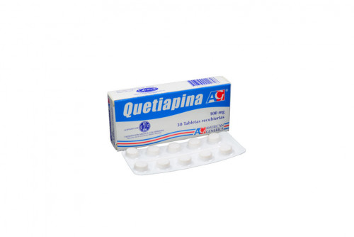 Quetiapina 100 mg Caja x 30 Tabletas Recubiertas - Esquizofrenia