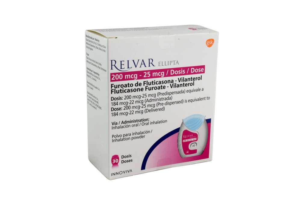 Comprar En Droguerias Cafam Relvar Ellipta 0 25 Mcg 30 Dosis