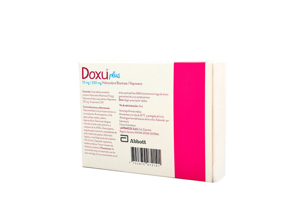 Doxu Plus 10 250 Mg Caja Con 10 Tabletas Recubiertas 1266736 Droguerías Cafam 2821