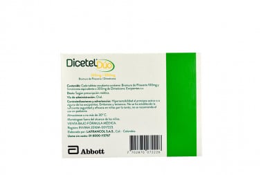 Dicetel Duo 100 / 300 mg Caja Con 12 Tabletas Recubiertas
