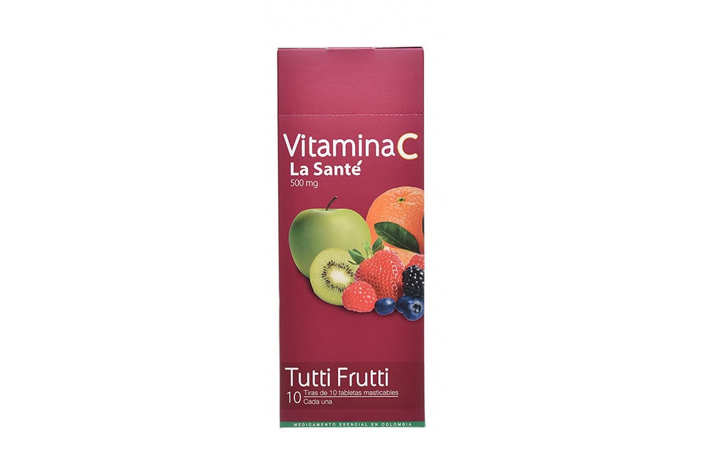 Vitamina C 500 Mg Caja Con 100 Tabletas Masticables