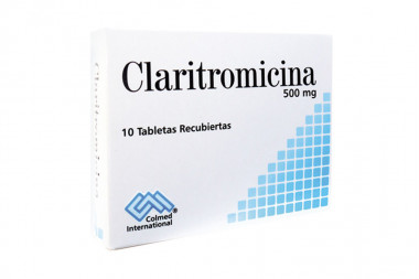 Claritromicina 500 Mg Caja Con 10 Tabletas Recubiertas