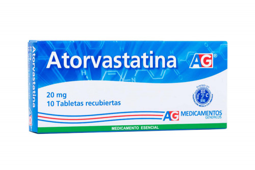 Atorvastatina 20 mg Caja Con 10 Tabletas Recubiertas 