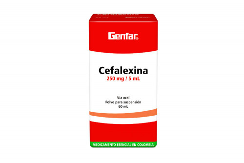 Cefalexina Polvo 250 mg / 5 mL Caja Con Frasco De 60 mL - Suspensión