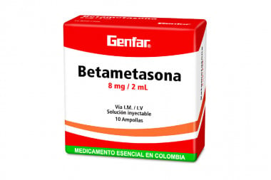 Betametasona Inyectable 8 Mg/ 2 Ml Caja Con 10 Ampollas – Genfar