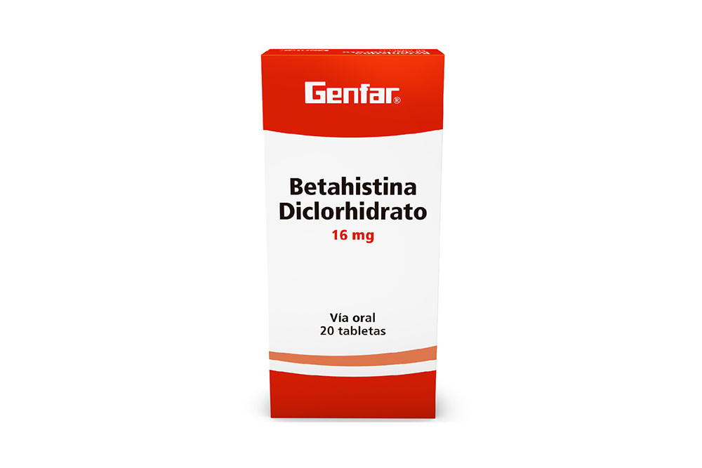 Betahistina Diclorhidrato 16 Mg Genfar Caja Con 20 Tabletas