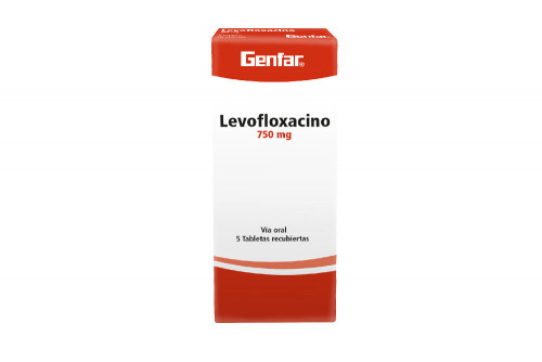 LEVOFLOXACINO GENFAR TAB 750 MG ORAL CAJ 5 UN GENFAR S.A.