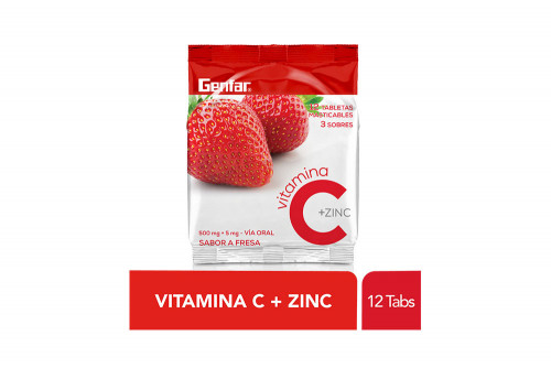 VITAMINA C  ZINC GENFAR TAB MAS - ORAL FRESA CAJ 12 UN GENFAR S.A.