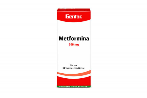 Metformina 500 Mg Caja Con 30 Tabletas Recubiertas