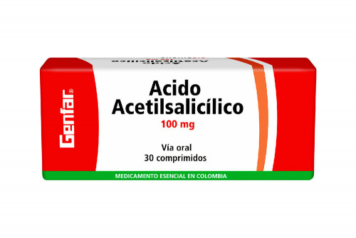 Ácido Acetilsalicílico 100 mg Caja Con 30 Comprimidos