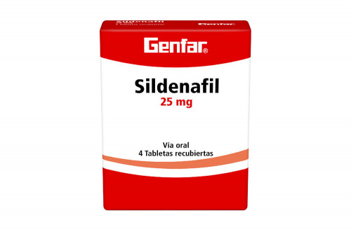 Sildenafil 25 mg Caja Con 4 Tabletas Recubiertas 