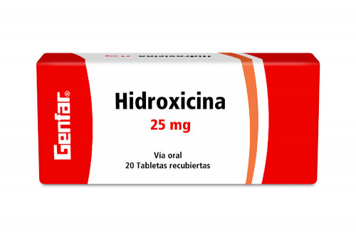 Hidroxicina 25 mg Caja Con 20 Tabletas Recubiertas