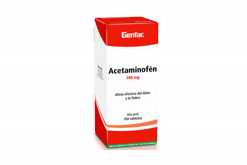 Acetaminofén 500 mg Caja Con 100 Tabletas