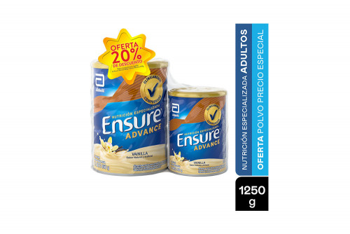 Ensure Advance 2 Sabor Vainilla 2 Tarros Con 850 g + 400 g