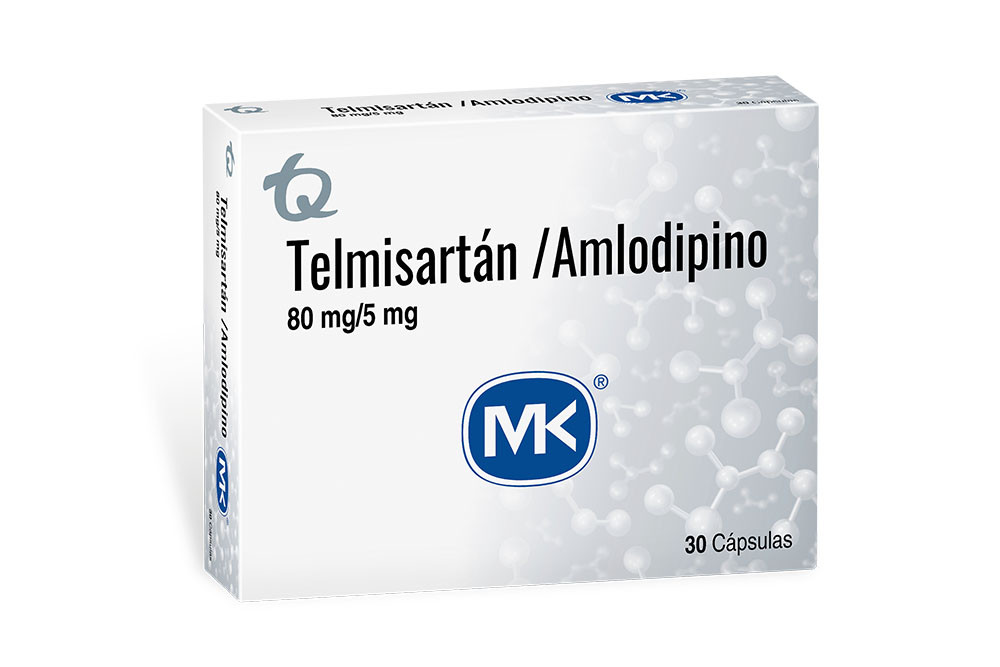 Telmisartán/ Amlodipino 80/ 5 Mg Caja Con 30 Cápsulas