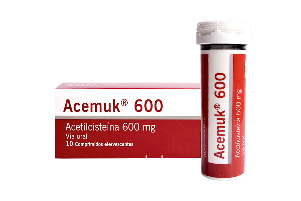 Acemuk 600 mg Caja Con Tubo Con 10 Tabletas Efervescentes