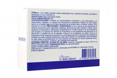 Deslodex Duo 10/ 5 Mg Caja Con 30 Tabletas Recubiertas