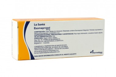 Esomeprazol 20 Mg La Santé 30 Tabletas De Liberación Prolongada