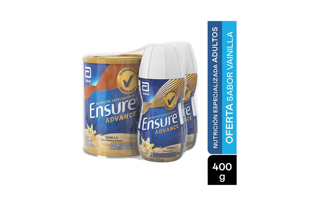 Ensure Advance Polvo Vainilla 400 G Gratis 2 Ensure Liquido 220 Ml