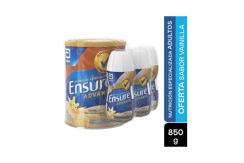 Ensure Advance Polvo Vainilla 850 G Gratis 3 Ensure Liquido 220 Ml