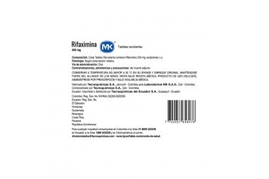 Rifaximina Mk 550Mg Caja X 14 Tabletas Recubiertas