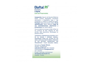 Oloftal Pf Solucion Oftalmica 2Mg X 5Ml