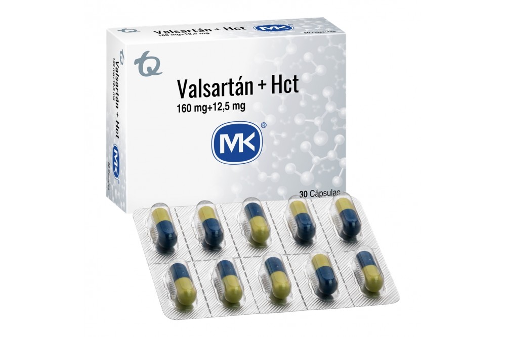 Valsartán/ Hidroclorotiazida 160/ 12,5 Caja Con 30 Cápsulas