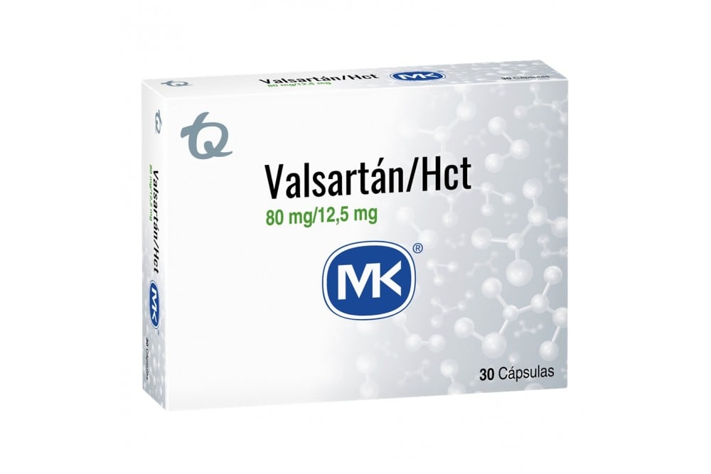 Valsartán/ Hidroclorotiazida 80mg/ 12,5 mg Caja Con 30 Cápsulas