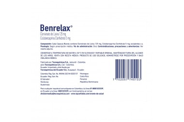 Benrelax 125/5 Mg Caja Con 20 Cápsulas Blandas