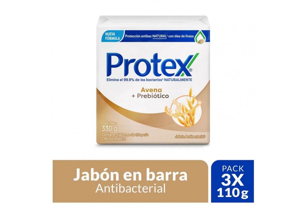 Jabón En Barra Protex Avena 3 Unds