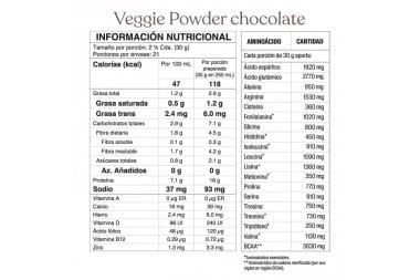 Mezcla A Base De Proteina Vegetal Veggie Powder Sabor Chocolate 630 G