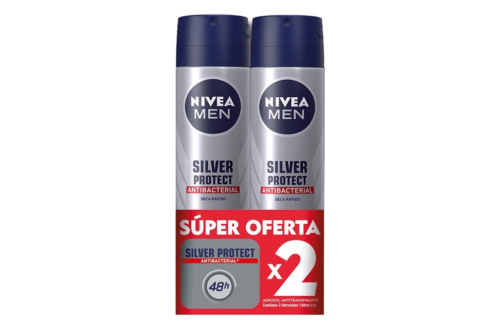 Oferta 2 Desodorantes Nivea Men Silver Protect 300 Ml