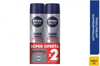 Oferta 2 Desodorantes Nivea Men Silver Protect 300 Ml