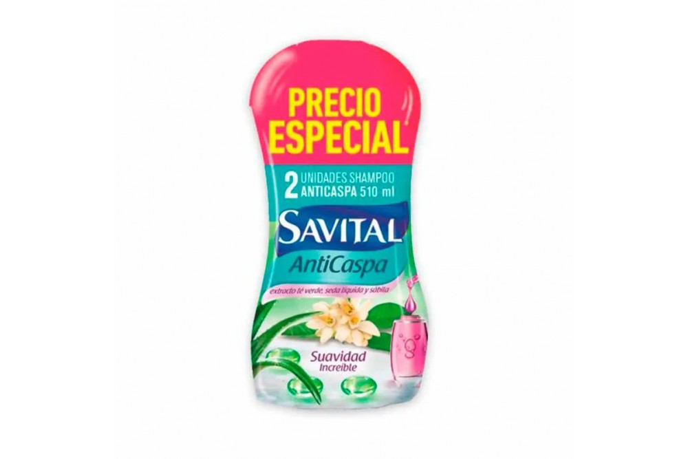 Oferta Shampoo Savital Anticaspa 2 Unds 510 Ml C/U