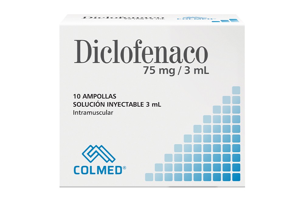 Diclofenaco Colmed 10 Ampolletas Solución Inyectable 3 Ml Intramuscular