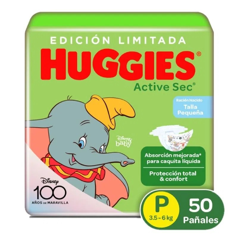 Comprar Pañales Huggies Active Sec Etapa 1/P Recién Nacido, 3.5-6kg- 44  unidades