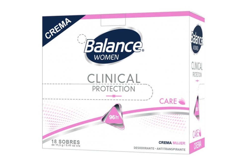 Desodorante Balance Women Clinical Protection En Crema 18 Sachets