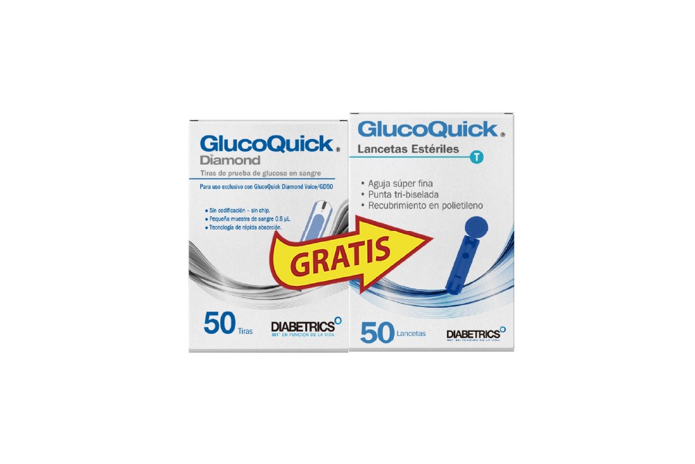 Oferta Glucoquick 50 Unds Tiras y 50 Unds Lancetas