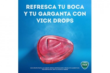 Vick Drops Caja Con 24 Sobres Con 5 Pastillas C/U - Sabor A Cereza