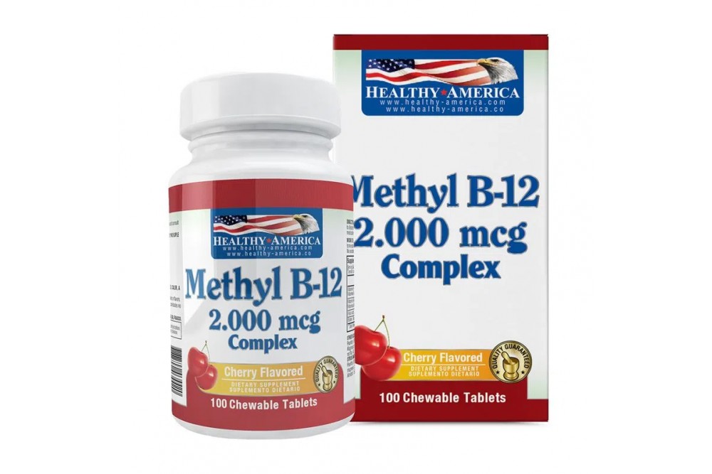 Methyl B-12 2000 Mcg Healthy America 100 Tabletas Masticables