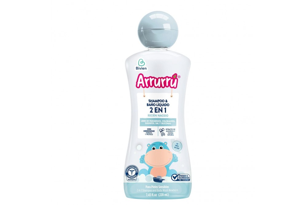 Shampoo Y Baño Liquido Arrurrú 2 En 1 Recien Nacido 220 Ml