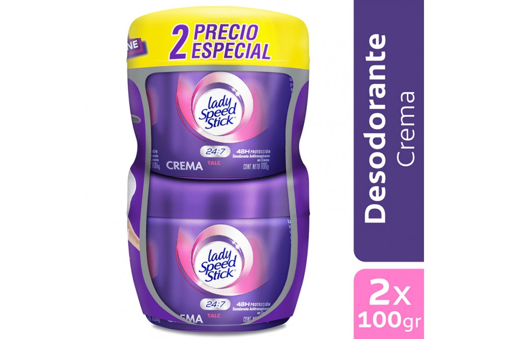 Desodorante Lady Speed Stick En Crema 2 Unds