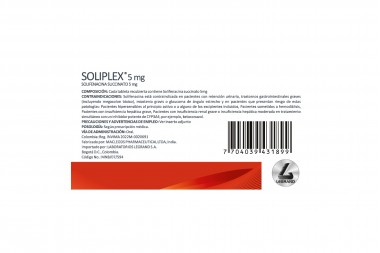 Soliplex 5 Mg 30 Tabetas Recubiertas